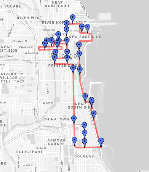 2018 RNR Chicago Half Course Map