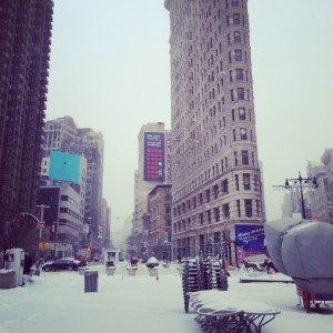 Flatiron Building in the snow