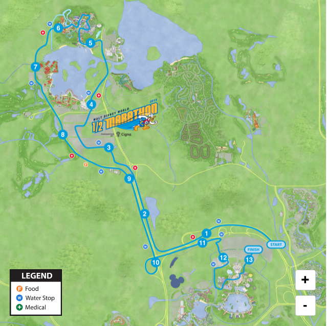 2019 Disney Half Marathon Course Map